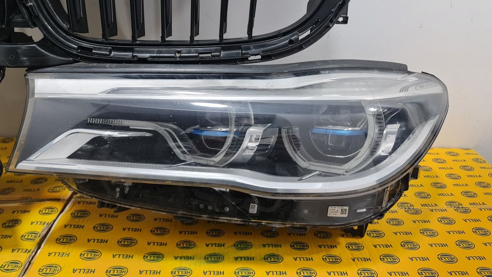 Grila masca clapete active bara far faruri full led laser BMW 7 g11 12