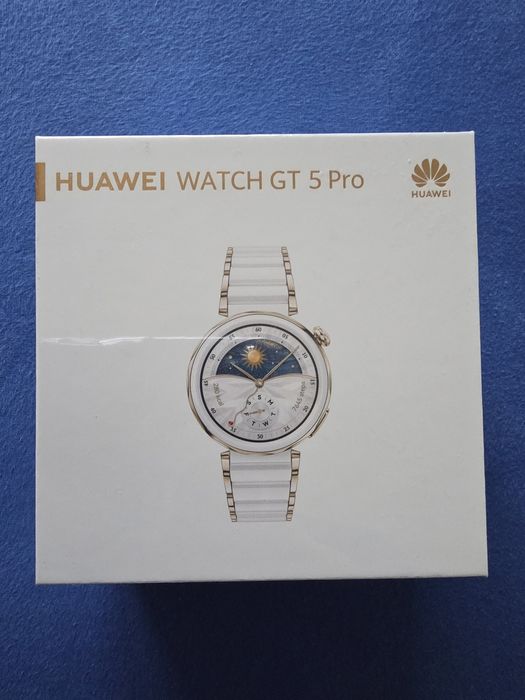 Sigilat Smartwatch Huawei Watch GT 5 Pro, 42MM, Auriu, Alb, ceramic