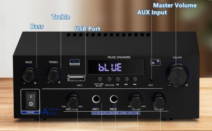 Amplificator HiFi Stereo cu 2 canale, 50W+50W