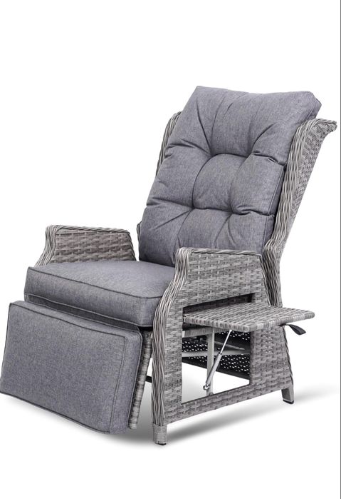 Fotoliu de gradina , ratan, reglabli, suport de picioare