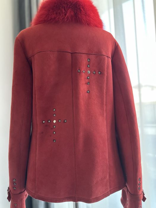 Cojoc din blana naturala si piele intoarsa marimea M