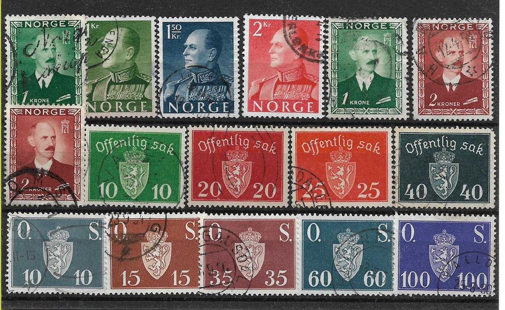 Super set de timbre vechi Norvegia