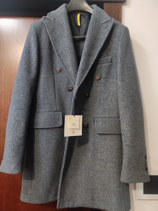 Palton bărbați light blue mărime 46 (NOU)