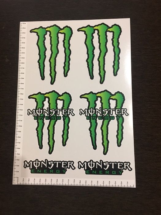 1 лист А4 PVC Monster Red Bull Rockstar стикери sticker Energy drink