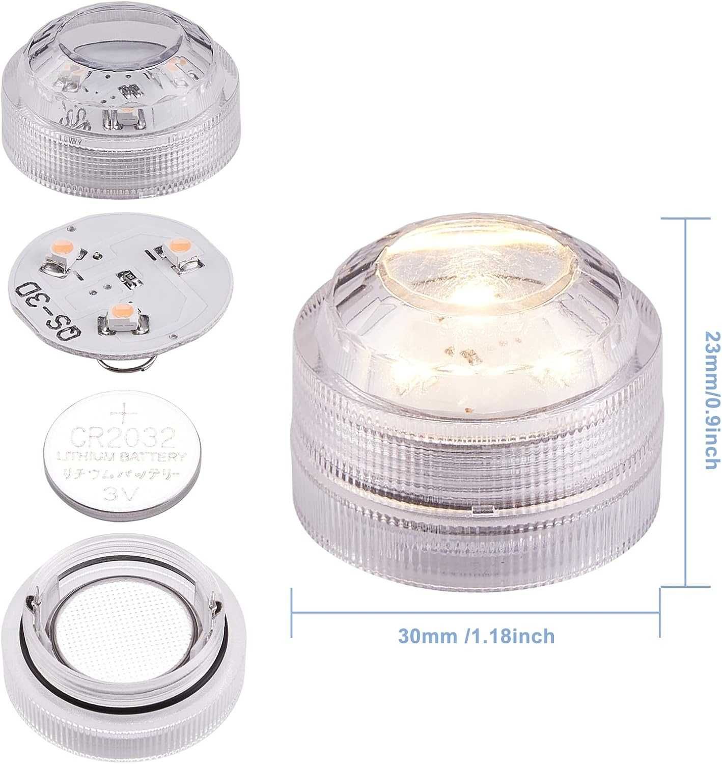 НОВ! Комплект от 12 LED Чаени свещи, водоустойчиви, на батерии