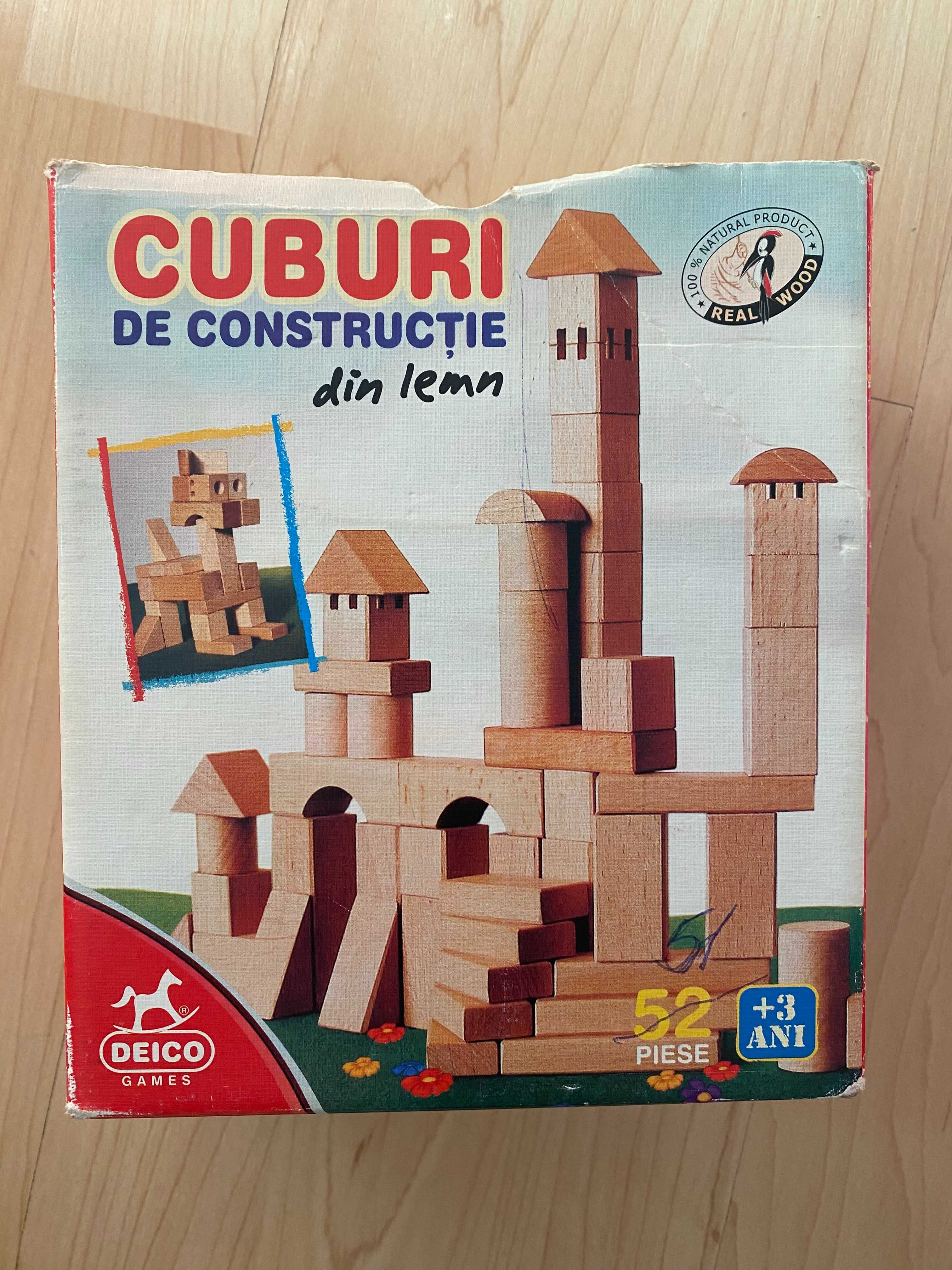 Cuburi din lemn de constructie de la Deico - jucarii pentru copii