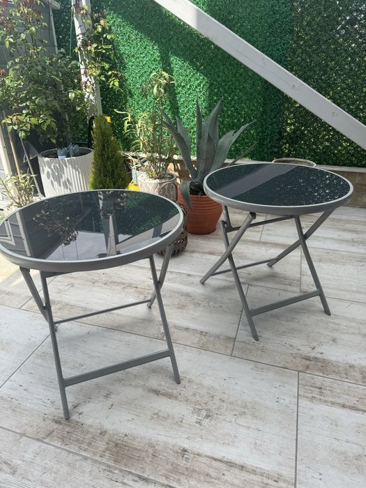 Masa de terasa din sticla pliabila utilizate putin