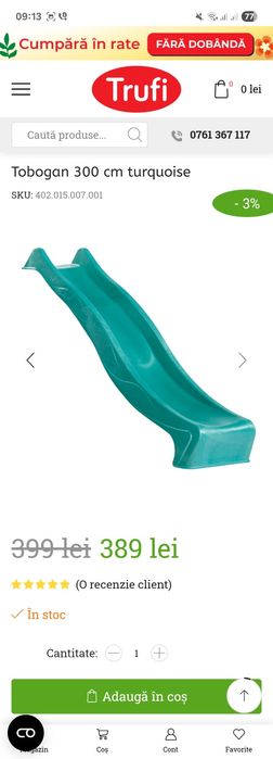 Topogan(imens) 300cm cu scara si suport metalic