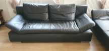 2 Canapele piele neagra, extensibile