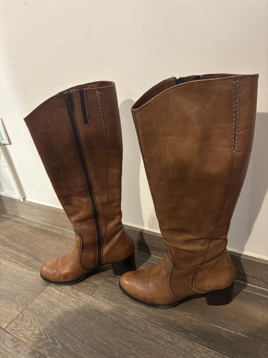 Ботуши на ток естествена кожа