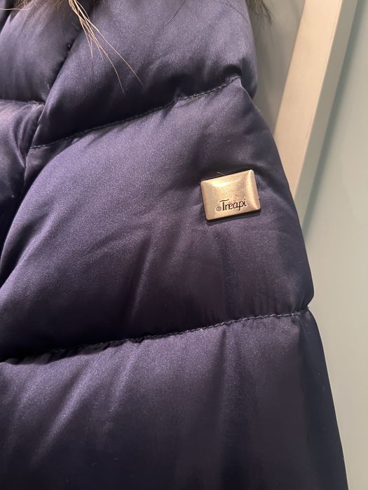 Geaca iana din puf si guler blana naturala S