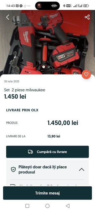 Vand set flex și bormașină de impact