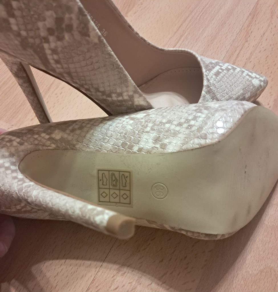 Pantofi dama Bottineli model AnimalPrint toc cui mărime 36
