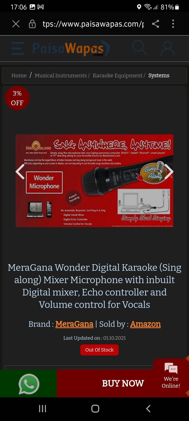 MeraGana Wonder Digital Karaoke (Sing along) Mixer Microphone with inb