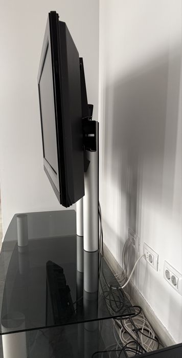 Masa tv living sticla cu suport tv + televizor Philips 100cm