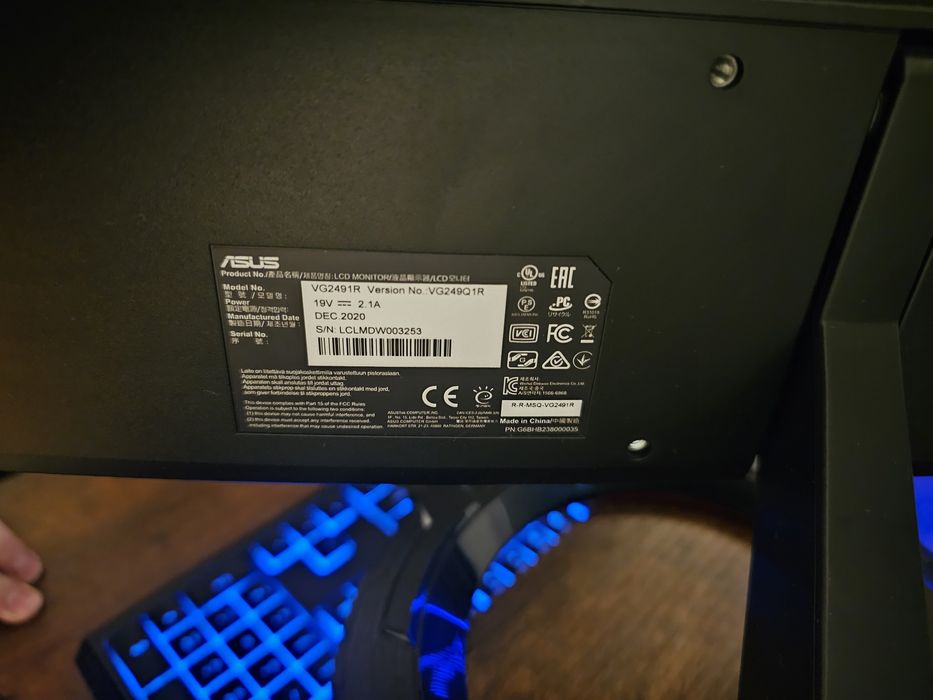 Monitor Gaming ASUS TUF VG249Q1R, 23.8", FHD, 165Hz, FreeSync, negru