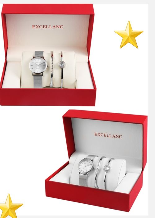 Excellanc - Set cadou, ceas dama, Exclusive Silver, cu doua bratari