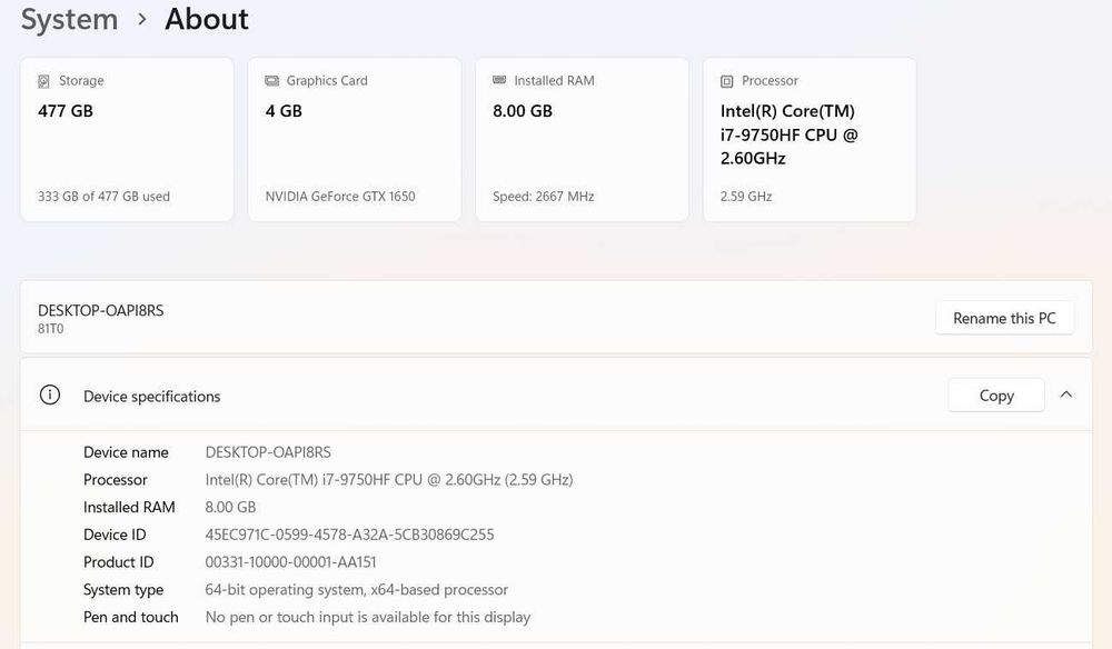 Laptop gaming Lenovo Legion Y7000 (2019)