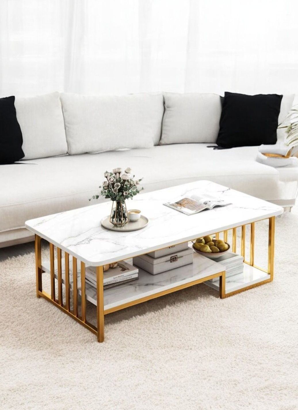 Роскошный журнальный столик «Elegance Gold» 120x60