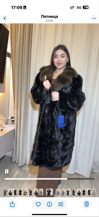 Новая норкова шуба с соболем 56-58 р