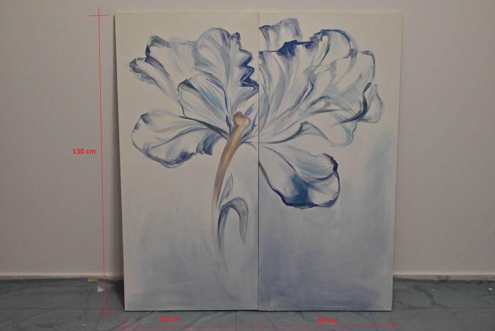 Tablou pictat manual pe panza inramat in cadru de lemn