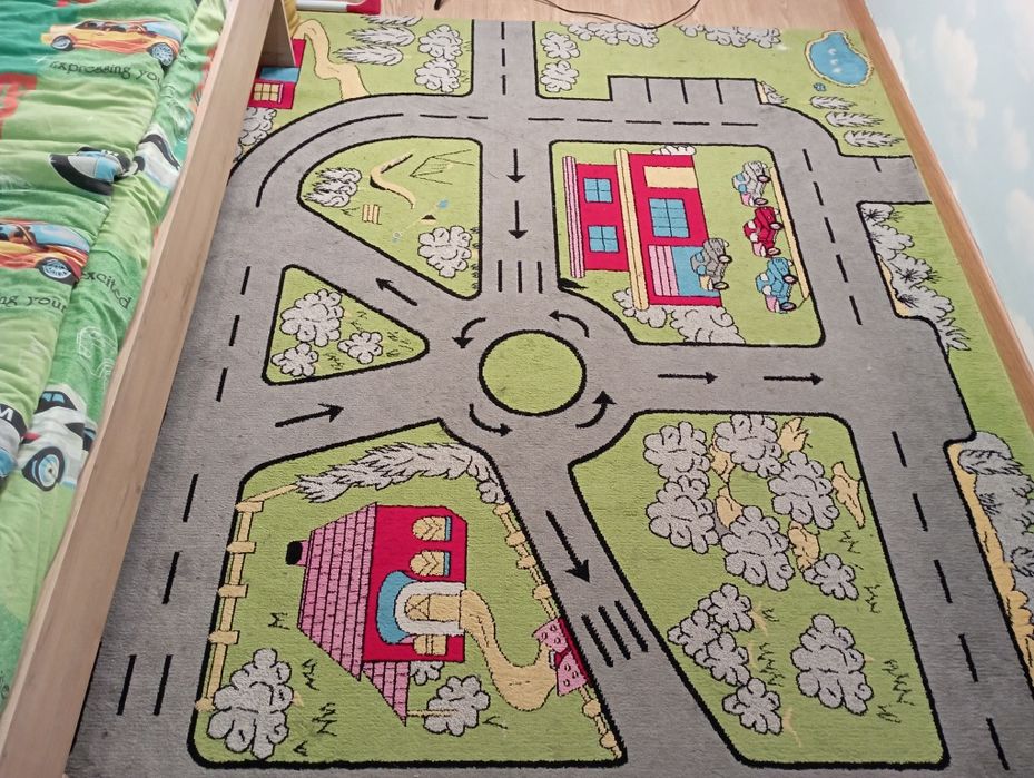 детский игровой ковер. машинки и дорога