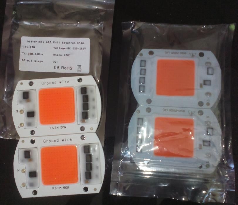 За оранжерии, за растения - LED Grow chip 50W 380-840nm. Розови и бели