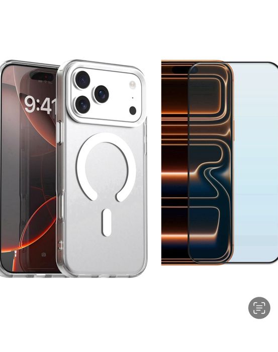 Iphone 17 AIR PRO MAX Husa Cercle Magsafe Crystal + Folie Sticla Curb