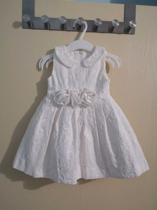 Официална бяла бебешка рокля