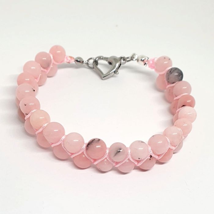 Bratara Shambala din opal roz