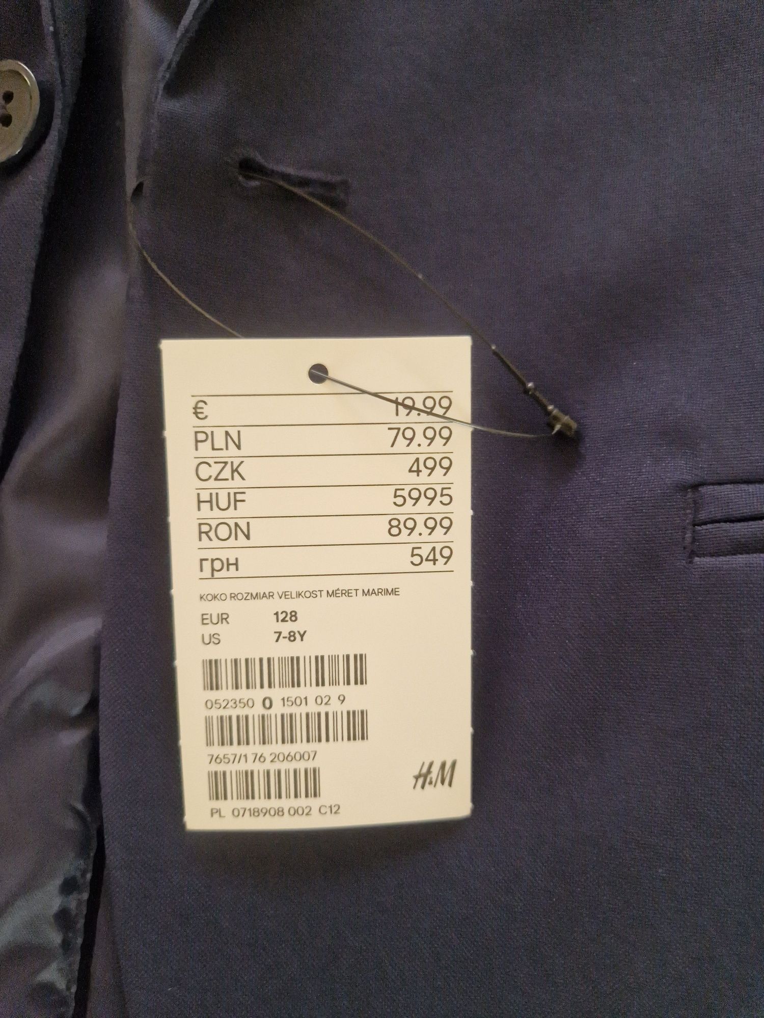 Sacou H&M, potrivit pt costum de uniforma , măsura 128, 7-8 ani