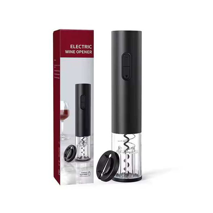 Tirbuson electric pentru sticle de vin, Accesoriu de taiat, Negru, Nou