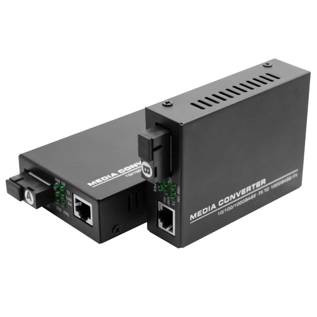 Kit media convertor fibra optica gigabit wdm sm 10/100/1000