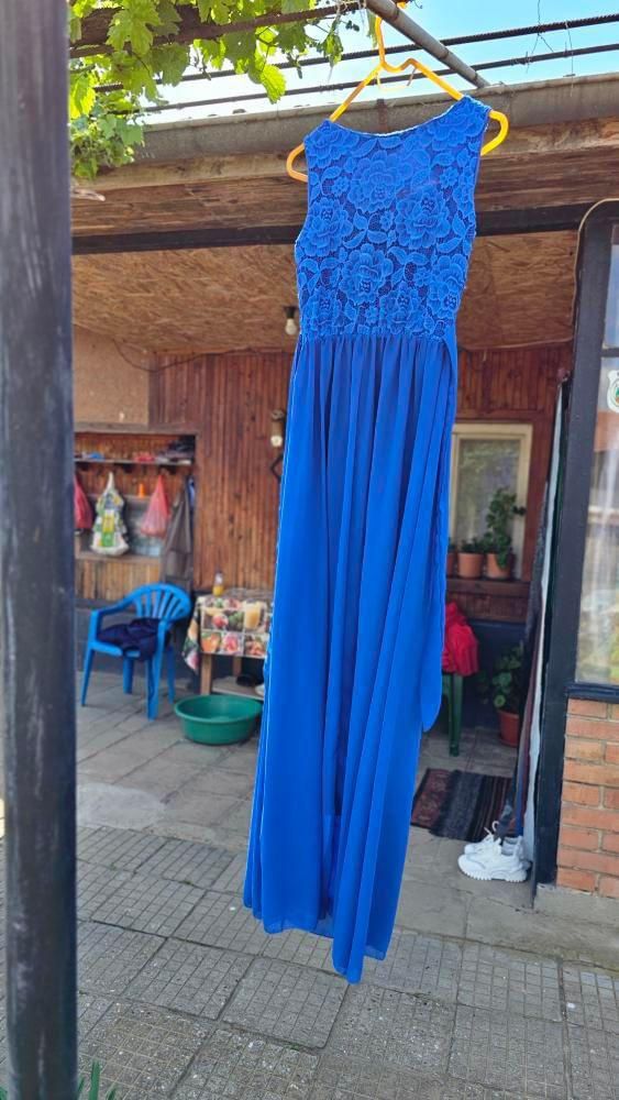 Дълга рокля турско синьо