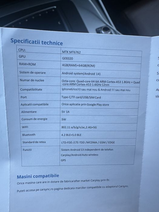 Vand Wireless Carplay/Android auto