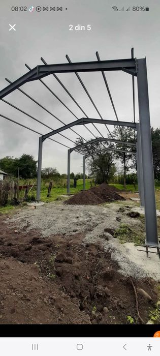 Structura metalica 8x20 din profile la pret de producator cu teava pe