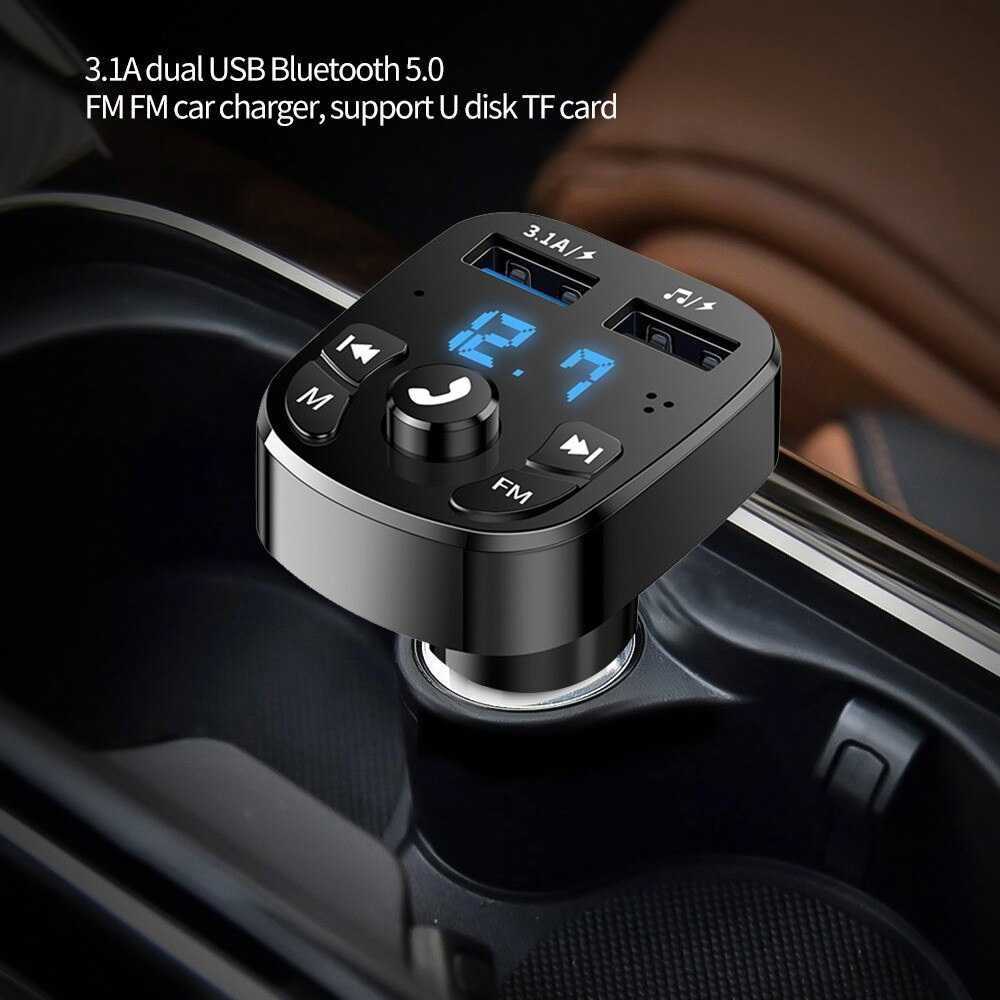 Блутут FM трансмитер Kebidu, Волтметър 2USB заряднo GSM Bluetooth Car