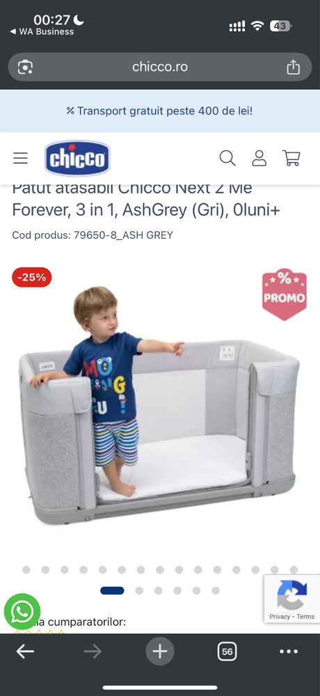 Patut copil atasabil chicco next 2 me forever 3 in 1