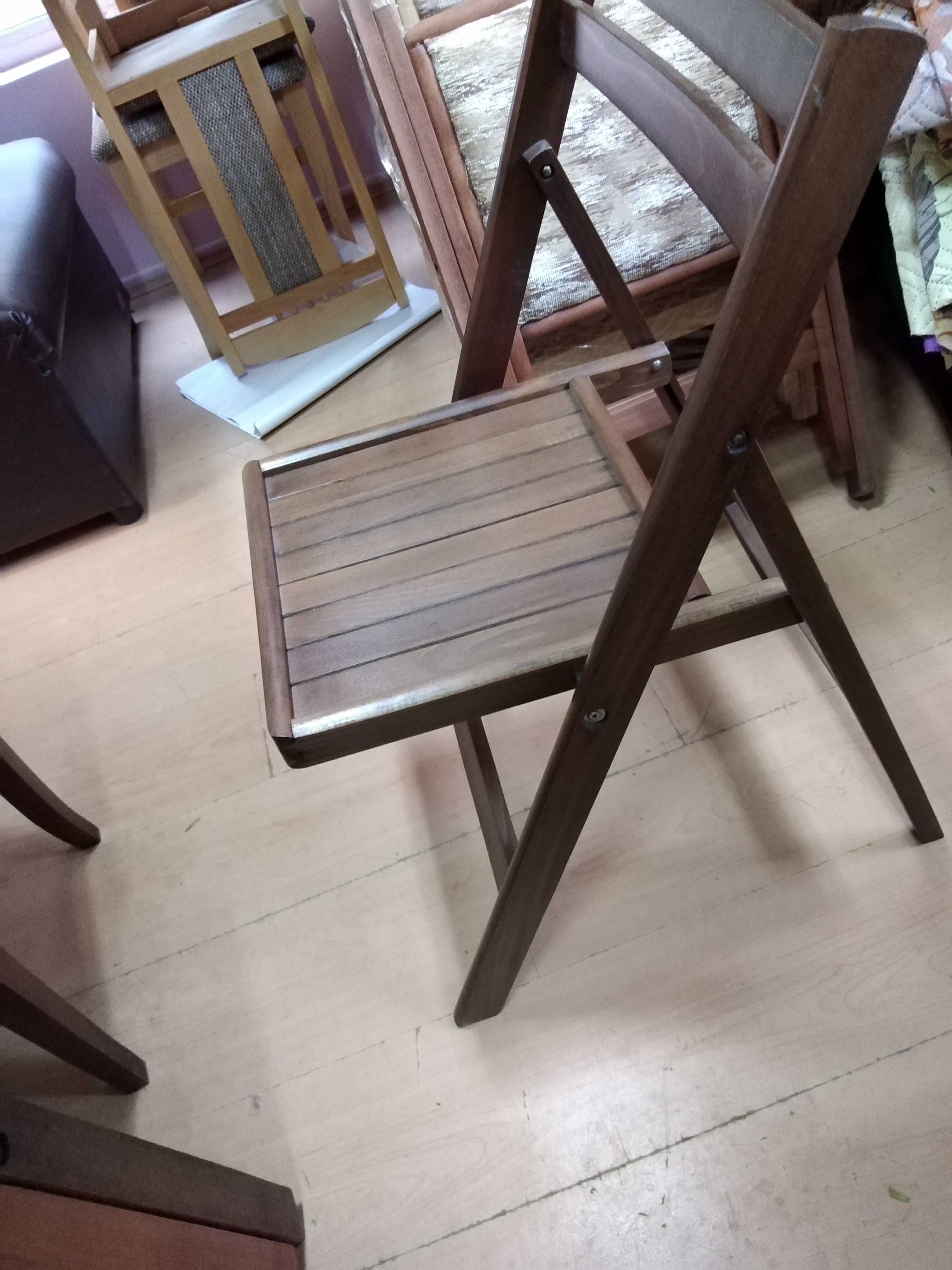 дървен сгъваем стол със и без тапицерия