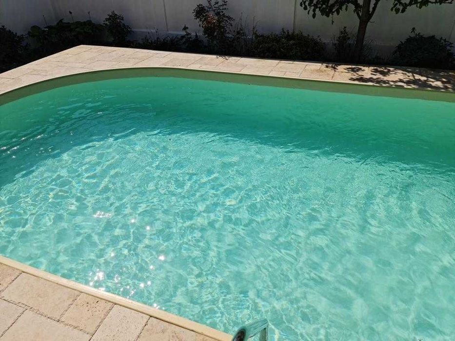 Piscina cu perete metalic 7x3.50x1.50 m si liner PVC Gri