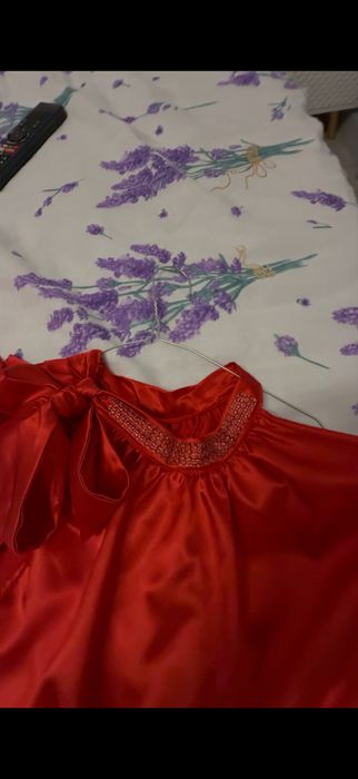 Rochie rosie saten eleganta