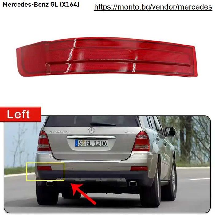 Рефлектори за Задна Броня за Mercedes GL и GLS X164, X166 monto.bg