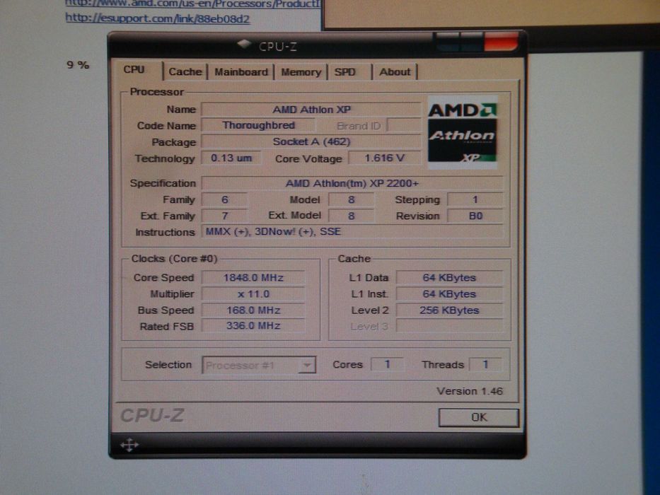 Retro vintage Procesor AMD Athlon XP 1700+ 1467Mhz AXDA1700DUT3C sk462