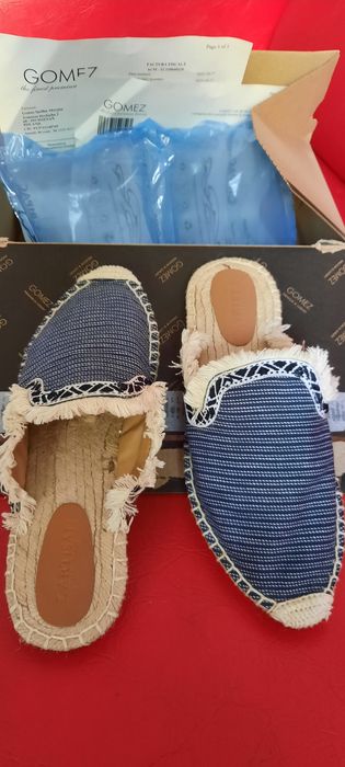 Papuci de stradă din bumbac blugi,  hand made Insula Capri