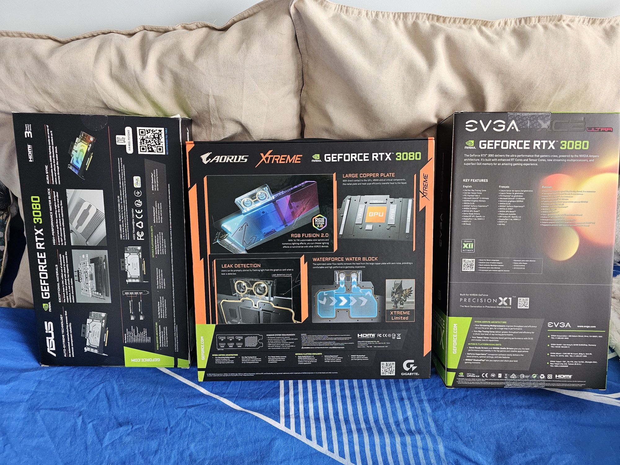 3БР RTX3080 XTREME WATERFORCE Asus Evga Gigabyte Aorus EKWB  видеокарт