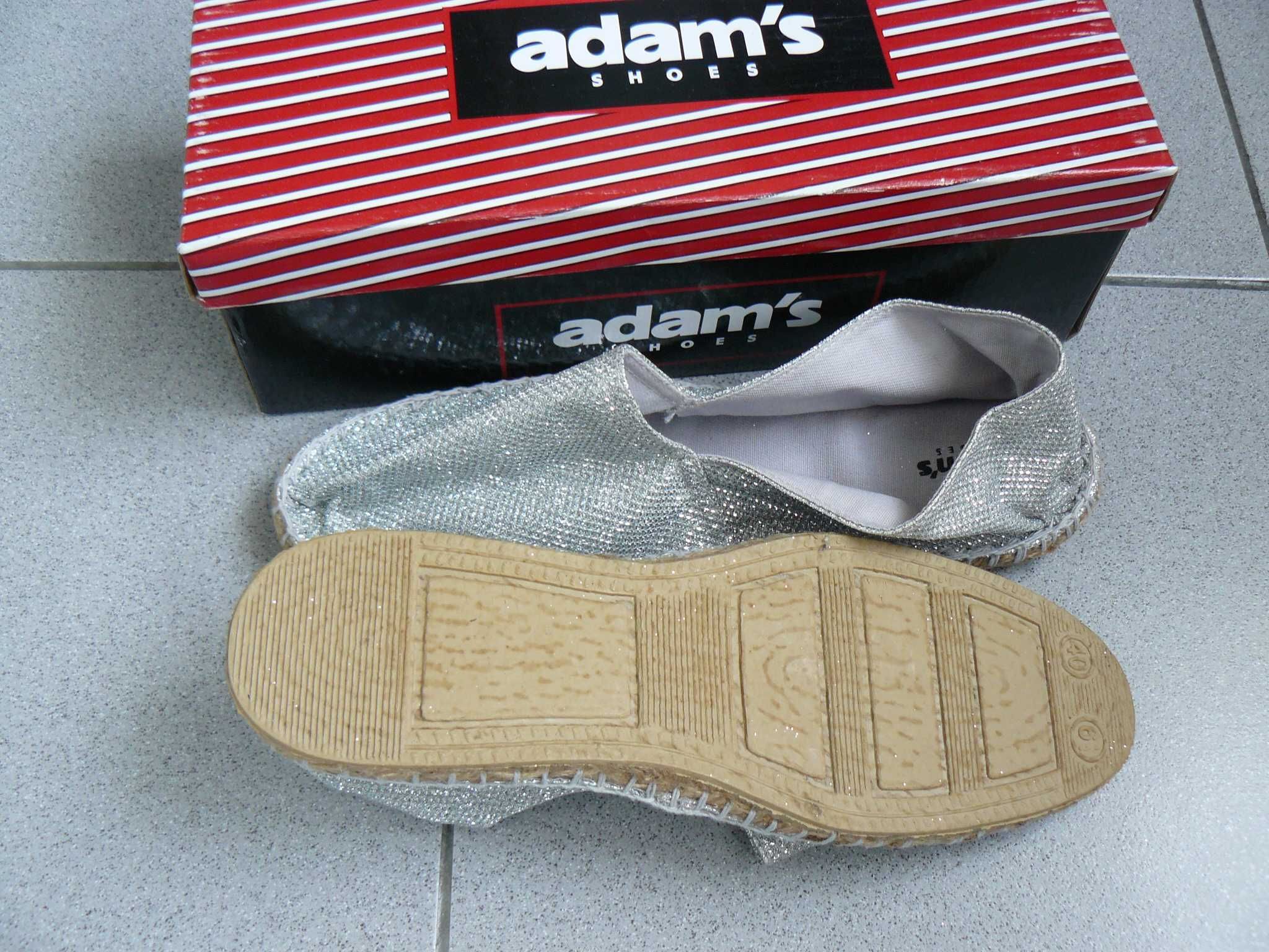 Espadrile Dama ADAM'S Panza,Talpa Din Iuta,Argintii Cu Sclipci