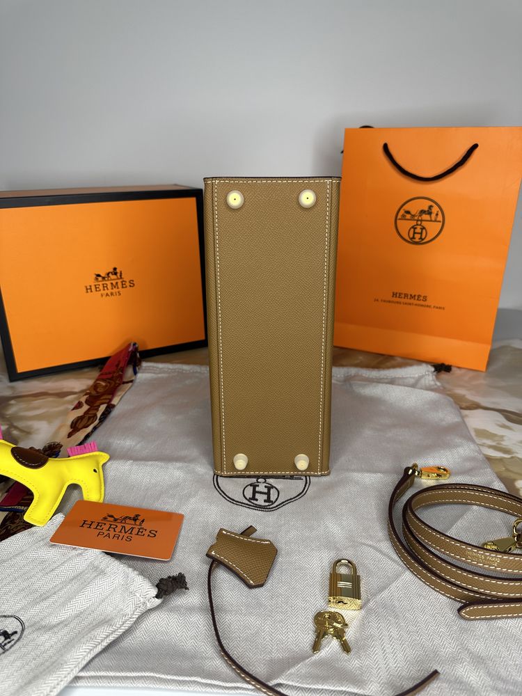 Geanta de lux HERMES Kelly 25 cm piele naturala 100% cadou (28