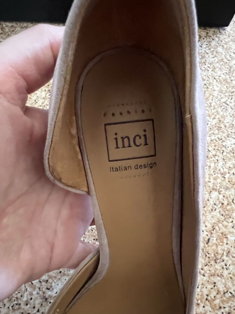 Бежево розовые туфли INCI туфли замша Турция