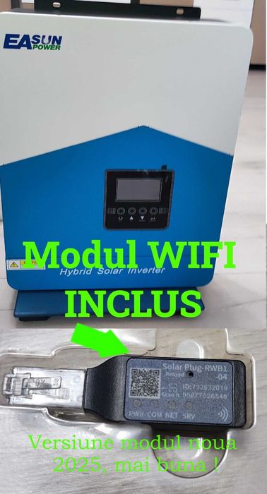 Invertor 6kw Hibrid EASUN 6200W WIFi 120A 48V NOU - Testare la cerere
