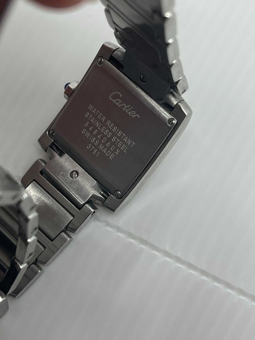 Ceas Cartier Tank Francaise, 28mm, Safir + Otel Inoxidabil